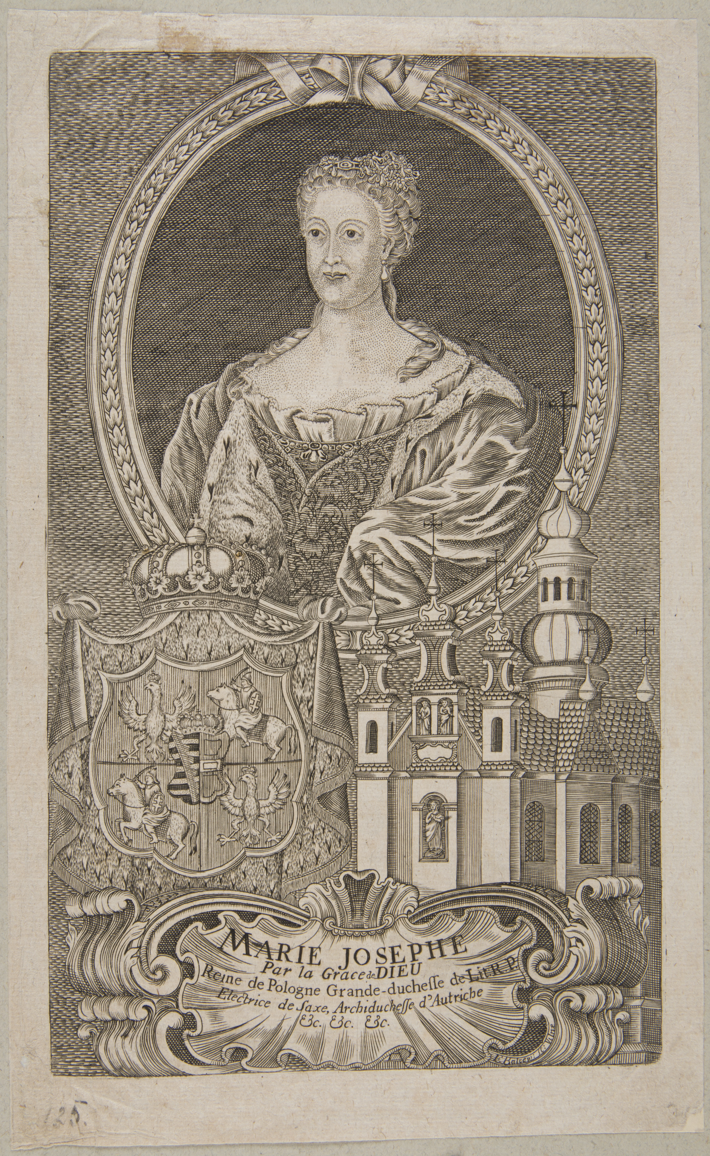 Marie Josephe Par la Grace de Dieu Reine de Pologne Grande-duchesse de ...